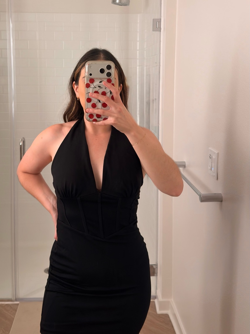 Women’s Black Halter Bodycon Dress